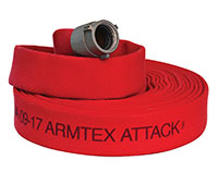Armtex® Attack™ 25 ft Available Lengths, 1 1/2 in. Size, and NST Coupling Type Red Lightweight Lined Fire Hose Armtex® Attack™ 25 ft Available Lengths, 1 1/2 in. Size, and NST Coupling Type Red Lightweight Lined Fire Hose