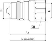 Secondary Image - ISO 7241 A Push Pull Male Coupler with Female Thread