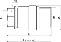 Secondary Image - Screw Coupling Flat Face QS Female Coupler with Female Thread