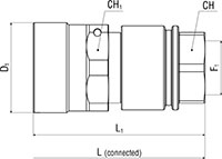 Secondary Image - Screw Coupling Flat Face QS Male Coupler with Female Thread