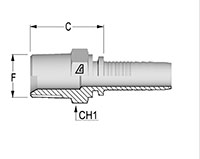 Two-Piece Fittings, Standard Inserts, US End Configurations - API Male NPT Extended Hex - V Series Two-Piece Fittings, Standard Inserts, US End Configurations - API Male NPT Extended Hex - V Series