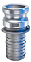 Aluminum Part E Male Adapter x Hose Shank Aluminum Part E Male Adapter x Hose Shank