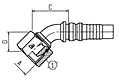 Item Image - 45° BSP Swivel Female 60° Cone Solid Bent Tube Interlock
